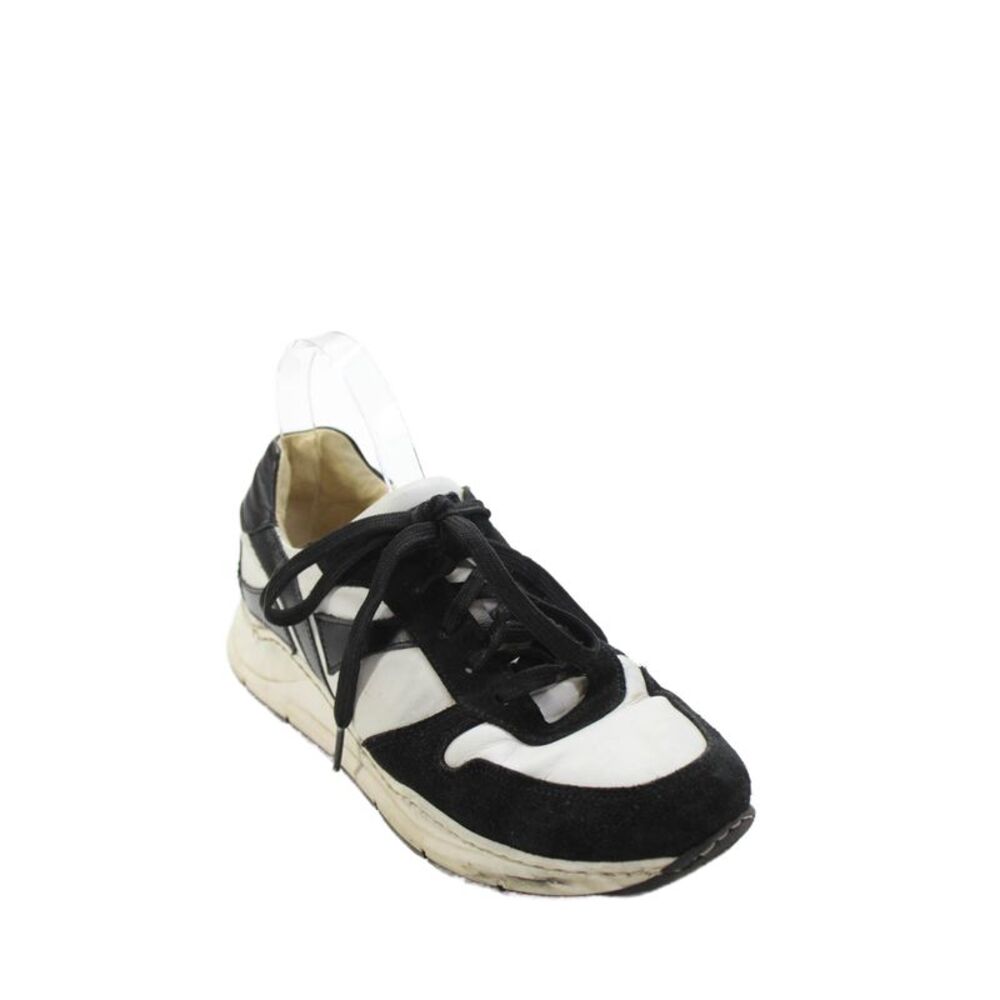 Michael Pasinkoff Womens Lace Up Suede Leather Low Top Sneakers White Black 39